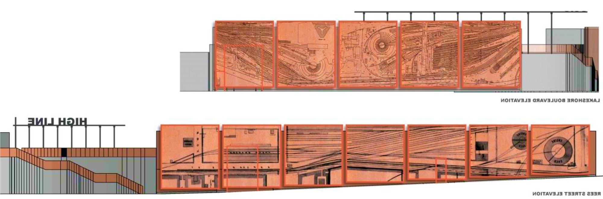 Copeland Station detailed drawing of Lakeshore boulevard and Rees street